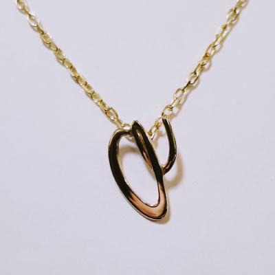 Bespoke Gold Handmade 'a' pendant, on an 18ct yellow gold chain.