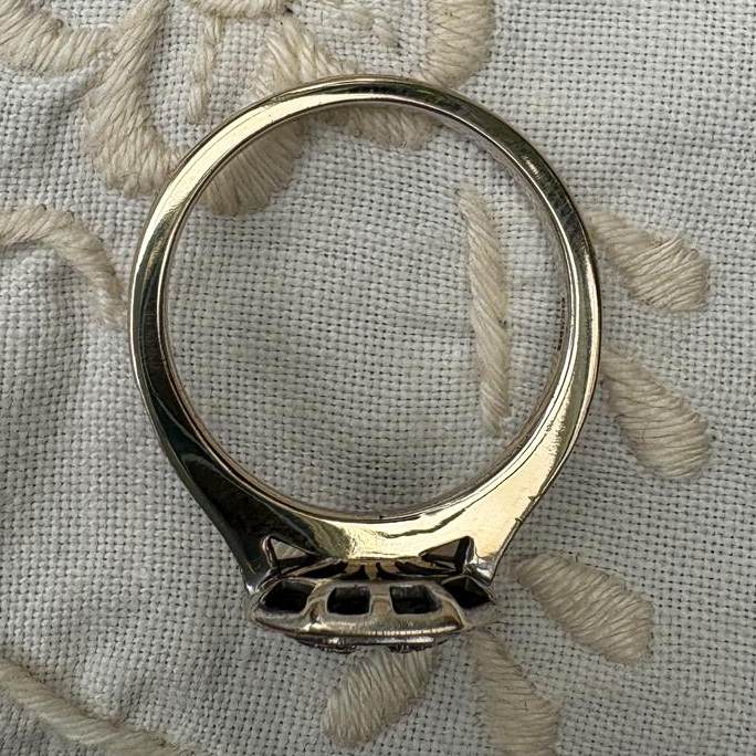 Side View of Yellow Gold Ring, with no white gold patchy plating, all been removed by BespokeSilver.com